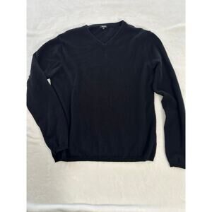 Prague Women's Black Sweater V-Neck 100% Cashmere Size Extra Large Quiet Luxury